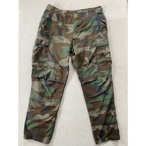 Military Mens 34x30 Cargo Pants Camo Woodland Vintage Tactical Trousers - Stains